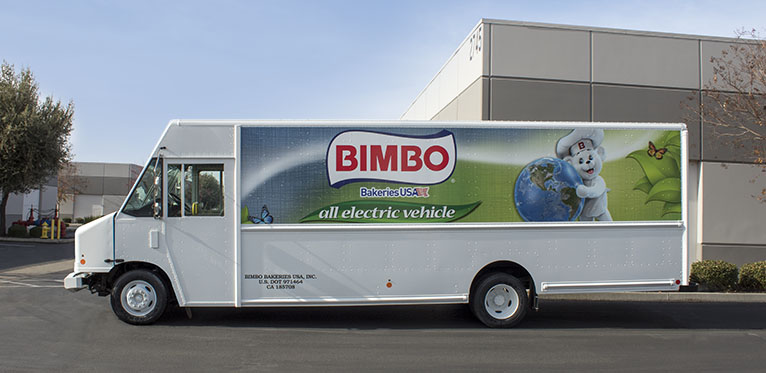 Bimbo Bakeries USA's Motiv-powered step van